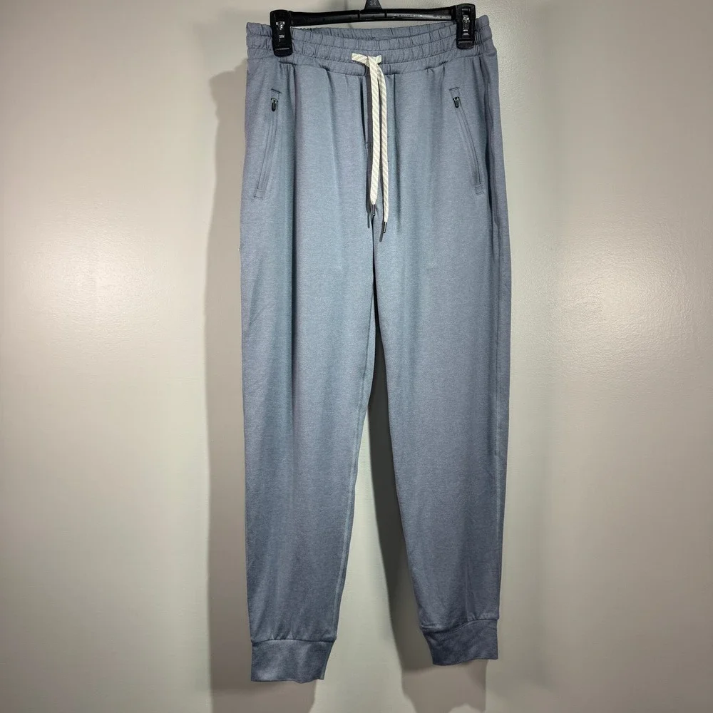 Vuori‎ Ponto Performance Joggers Mens Med Blue Grey Heathered Athleisure Causual